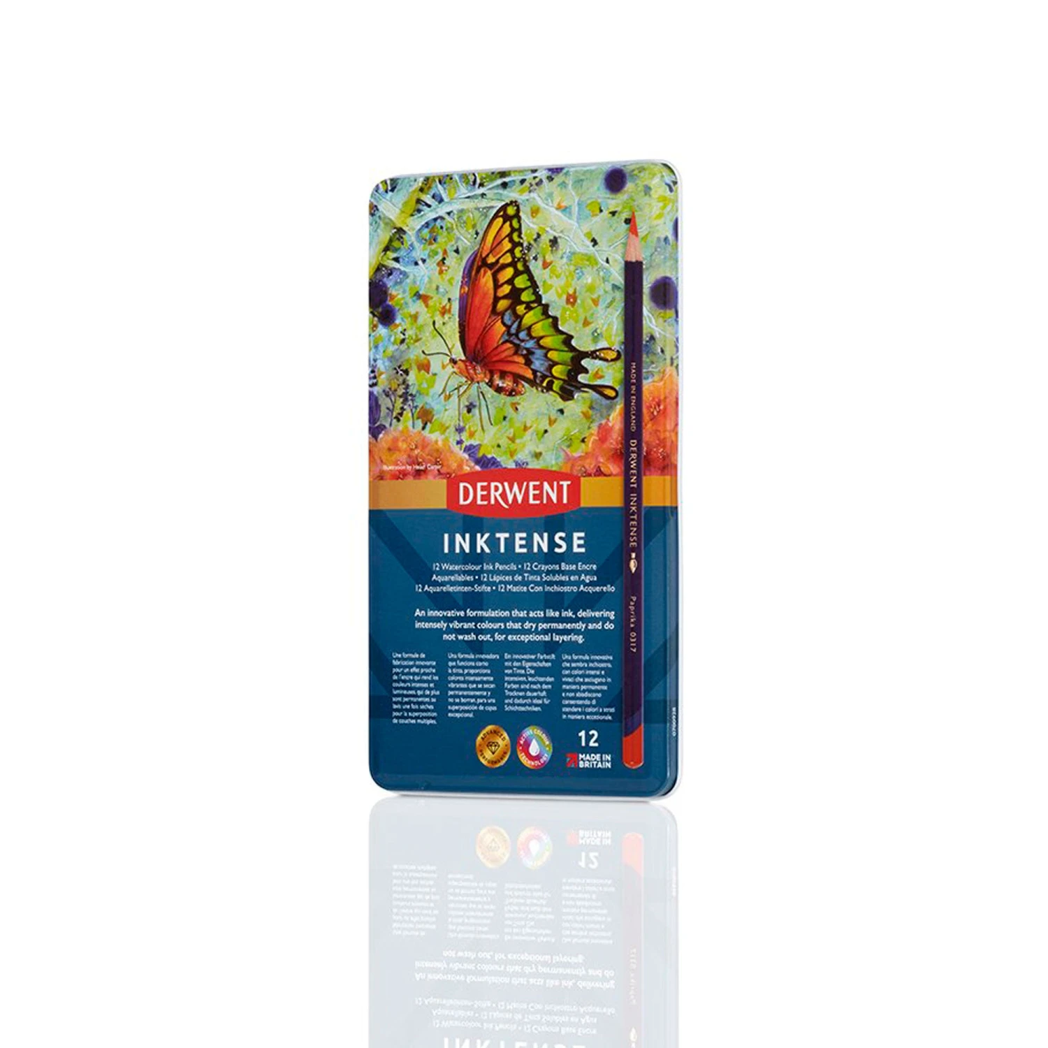 Derwent Inktense Watercolour Ink Pencils - Tin Of 12 Assorted Pencils 4 Derwent Inktense Watercolour Ink Pencils - Tin Of 12 Assorted Pencils - Image 4