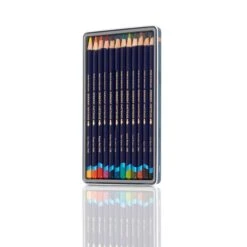 Derwent Inktense Watercolour Ink Pencils - Tin Of 12 Assorted Pencils 10 Derwent Inktense Watercolour Ink Pencils - Tin Of 12 Assorted Pencils -Painting Supplies 0700928 Derwent Inktense Pencils Tin 12 Open No Lid