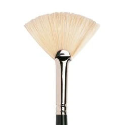 Winsor & Newton Winton Long Handled Hog Brush - Fan -Painting Supplies 094376870558 W N WINTON HOG BRUSH FAN LONG HANDLE NO 8