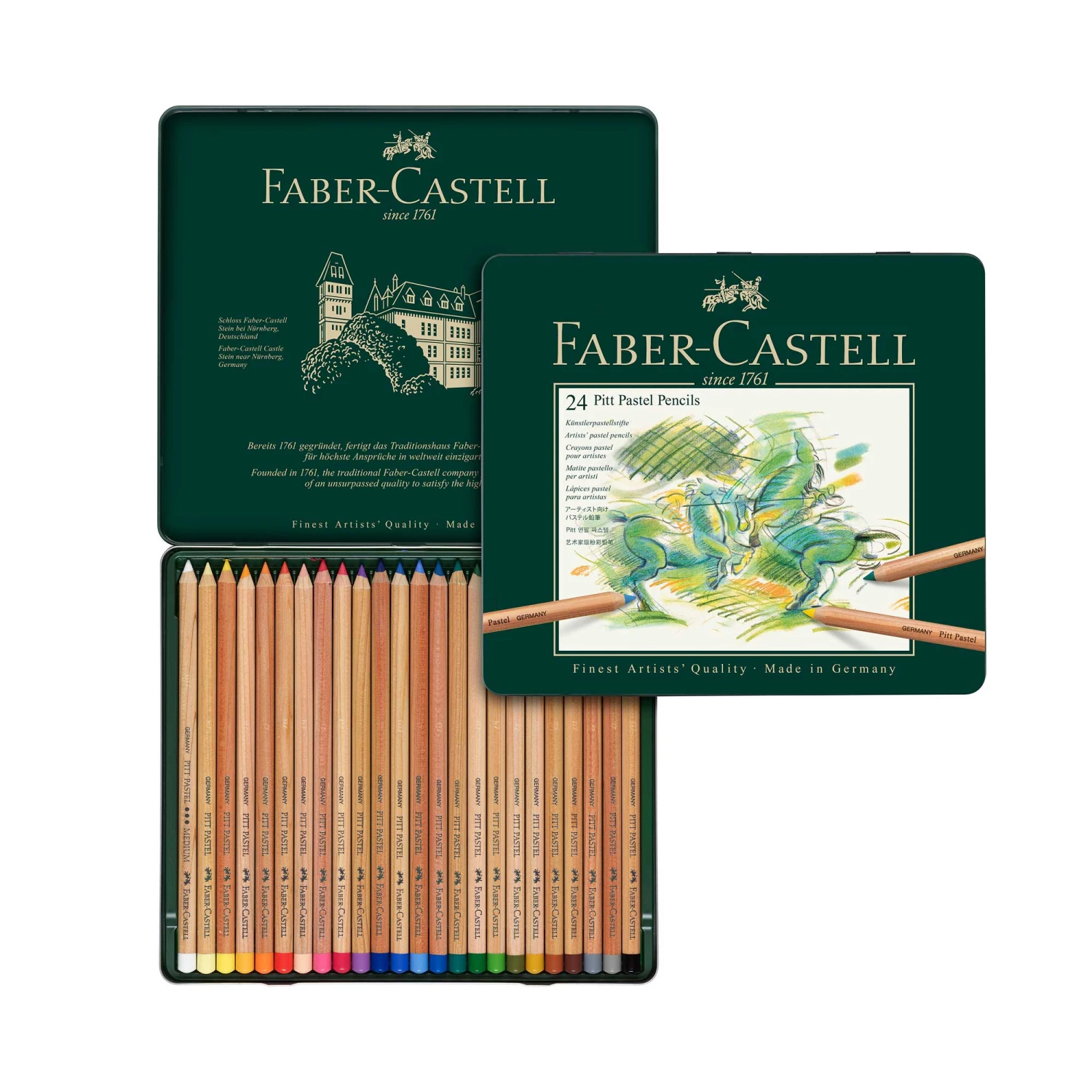 Faber-Castell Pitt PASTEL Pencil Metal Tin Of 24 Pencils 1 Faber-Castell Pitt PASTEL Pencil Metal Tin Of 24 Pencils