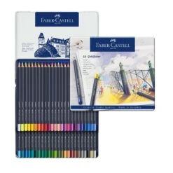 Faber-Castell Goldfaber Coloured Pencils - FREE Faber-Castell A4 Sketch Pad -Painting Supplies 114748 Goldfaber colour pencil tin of 48 High Res 37978