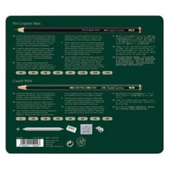Faber-Castell PITT Graphite Matt & Castell 9000 Pencil Set Of 20 6 Faber-Castell PITT Graphite Matt & Castell 9000 Pencil Set Of 20 -Painting Supplies 115224 Pitt Graphite Matt Castell 9000 tin of 20 High Res 78096
