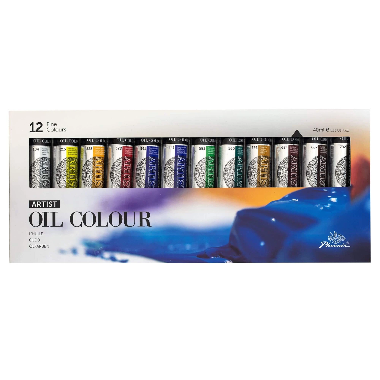 PHOENIX Studio Artist Oil Paint Set - 12 X 40ml Tubes 2 PHOENIX Studio Artist Oil Paint Set - 12 X 40ml Tubes - Image 2