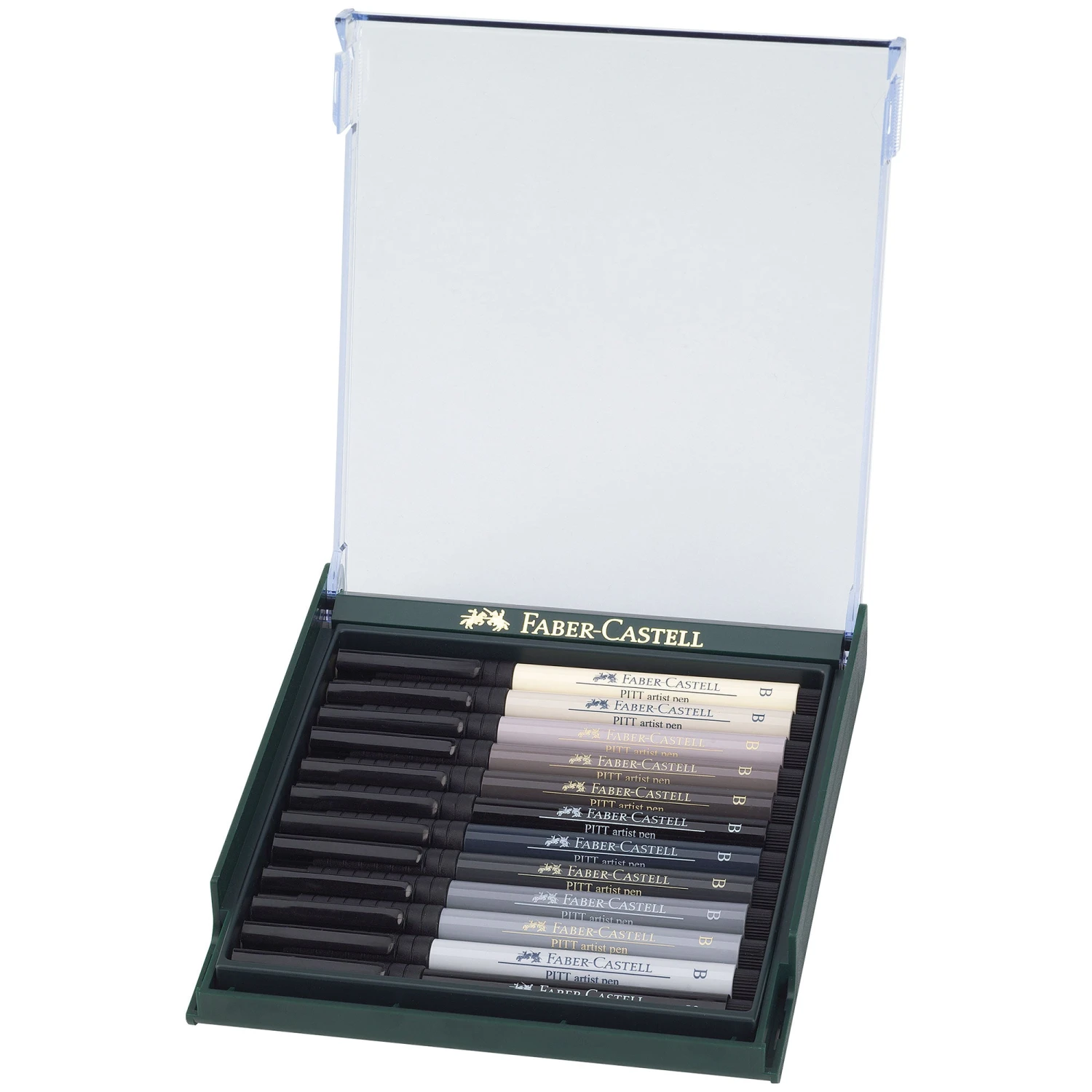 Faber-Castell 12 Pitt Artist Pen Set - Grey Tones 2 Faber-Castell 12 Pitt Artist Pen Set - Grey Tones - Image 2