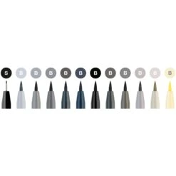Faber-Castell 12 Pitt Artist Pen Set - Grey Tones 5 Faber-Castell 12 Pitt Artist Pen Set - Grey Tones -Painting Supplies 12 Pitt Set Grey 3