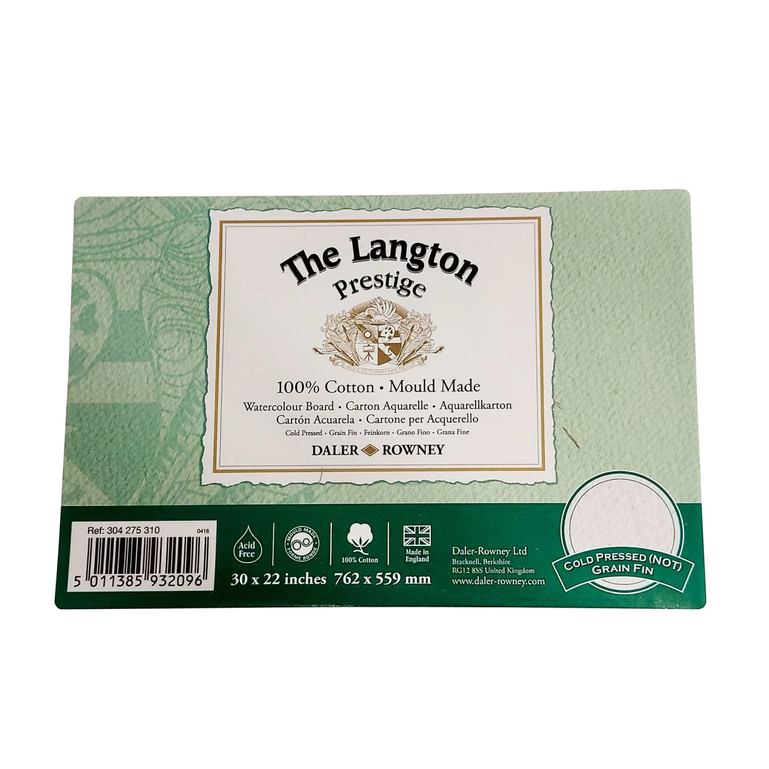 Daler-Rowney Langton Prestige Watercolour Board - 30"x22" (76x56cm) - Pack Of 5 2 Daler-Rowney Langton Prestige Watercolour Board - 30"x22" (76x56cm) - Pack Of 5 - Image 2