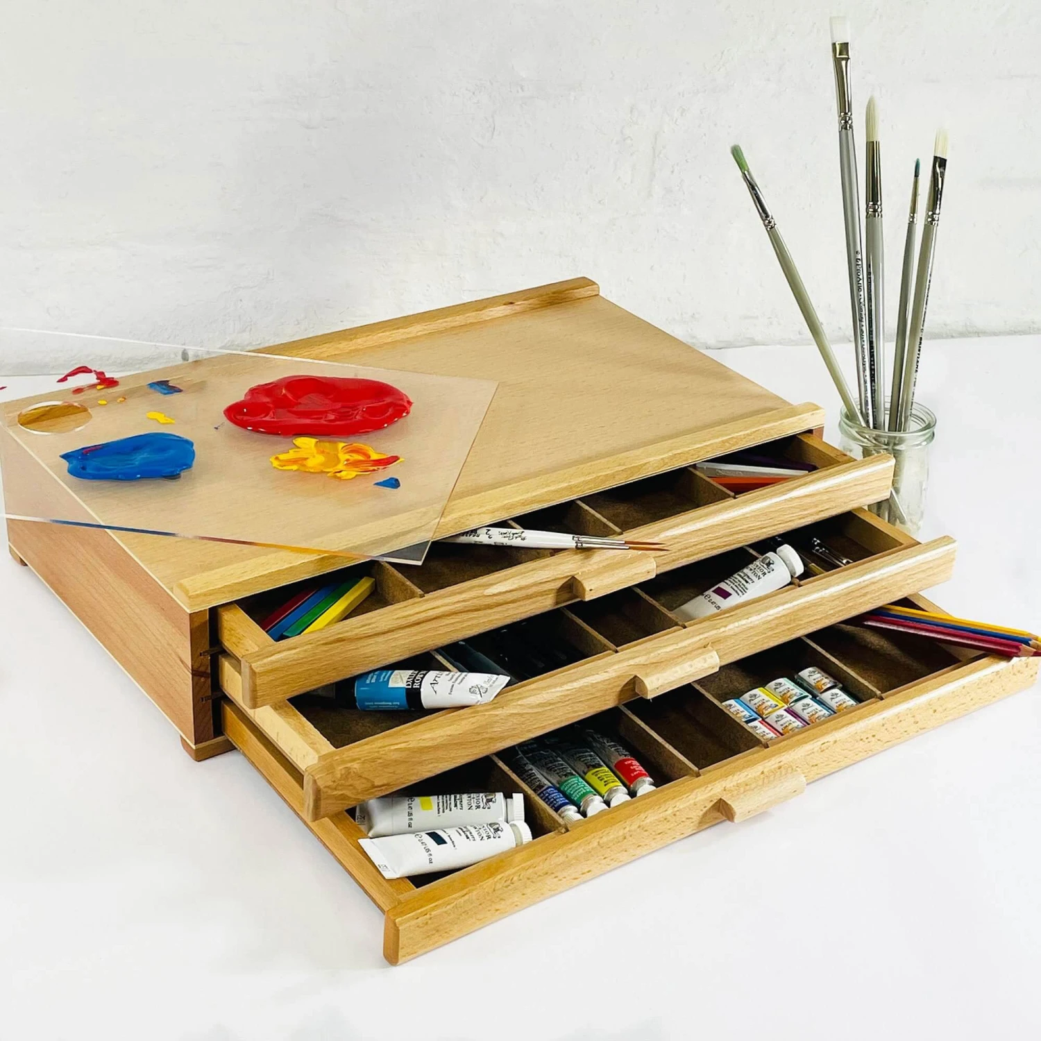 Artists Wooden Storage Cabinet - 3 Drawer 2 Artists Wooden Storage Cabinet - 3 Drawer - Image 2