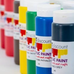 ARTdiscount Acrylic Paint 500ml - Single Colour - Pack Of 6 -Painting Supplies 500ml Paint 2