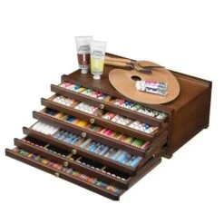 MEEDEN Artists Supplies Storage Box 6 Drawer - Walnut Finish -Painting Supplies 6 Drawer Artist Supply Storage
