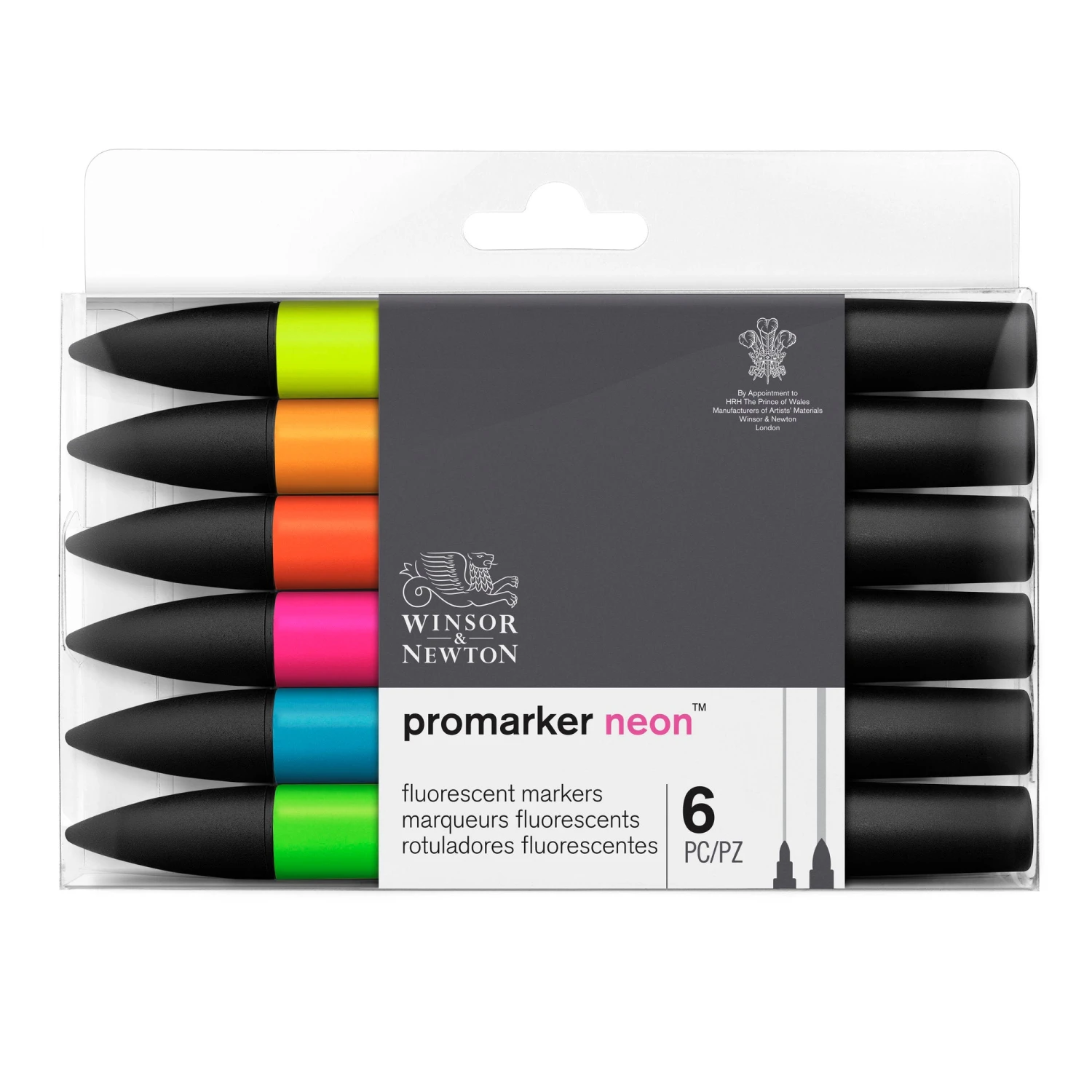 Winsor & Newton Promarker NEON Marker Set Of 6 1 Winsor & Newton Promarker NEON Marker Set Of 6