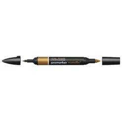 Winsor & Newton Promarker Metallic -Painting Supplies 884955069172 WN PROMARKER METALLIC RED GOLD CAPS OFF 884955069172