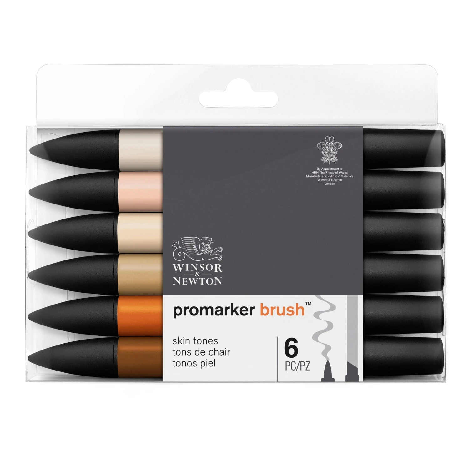 Winsor & Newton Promarker BRUSH - Set Of 6 Skin Tones 1 Winsor & Newton Promarker BRUSH - Set Of 6 Skin Tones