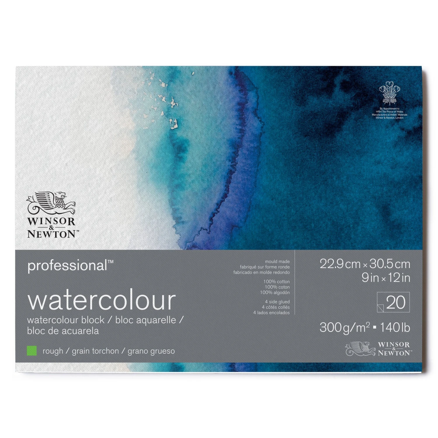 Winsor & Newton Professional Watercolour Block 300gsm/ 140Ib 20 Sheets - Rough 2 Winsor & Newton Professional Watercolour Block 300gsm/ 140Ib 20 Sheets - Rough - Image 2