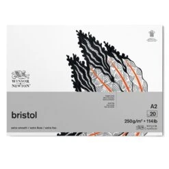 Winsor & Newton Bristol Board - 250gsm 10 Winsor & Newton Bristol Board - 250gsm -Painting Supplies 884955077016 WN BRISTOL PAD 250 A2 884955077016 FRONT