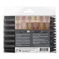 Winsor & Newton Promarker 12+1 Set - Skin Tones -Painting Supplies 884955080122 W NPROMARKER12PCSKINTONESSET2 BACK 884955080122.TIF 150437e6 f0d3 4d55 9550 0043468ad9d5