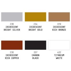 Liquitex Acrylic Ink Set 6 X 30ml - Iridescents -Painting Supplies 887452997498 LQX ACRYLIC INK SET 6X30ML IRIDESCENTS SWATCHES 887452997498