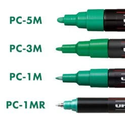 POSCA Markers - 8 Standard Colours - Assorted Sizes 9 POSCA Markers - 8 Standard Colours - Assorted Sizes -Painting Supplies 8 Standard Size Closeup green