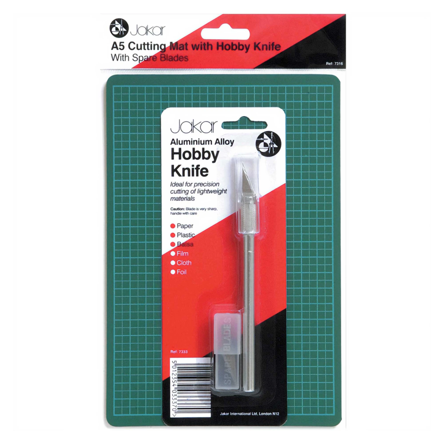 Jakar A5 Cutting Mat With Hobby Knife And 5-pack Of Blades 1 Jakar A5 Cutting Mat With Hobby Knife And 5-pack Of Blades
