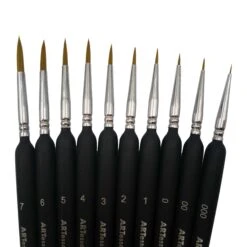 ARTessentials Ultra Fine Tip Artists Brushes - Set Of 10 11 ARTessentials Ultra Fine Tip Artists Brushes - Set Of 10 -Painting Supplies AD Minature Brush 2