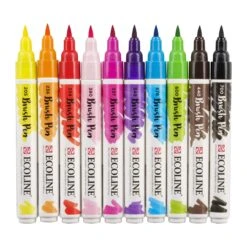 Royal Talens Ecoline Brush Pen Sets Of 10 Colours -Painting Supplies Bright Ecoline Talens