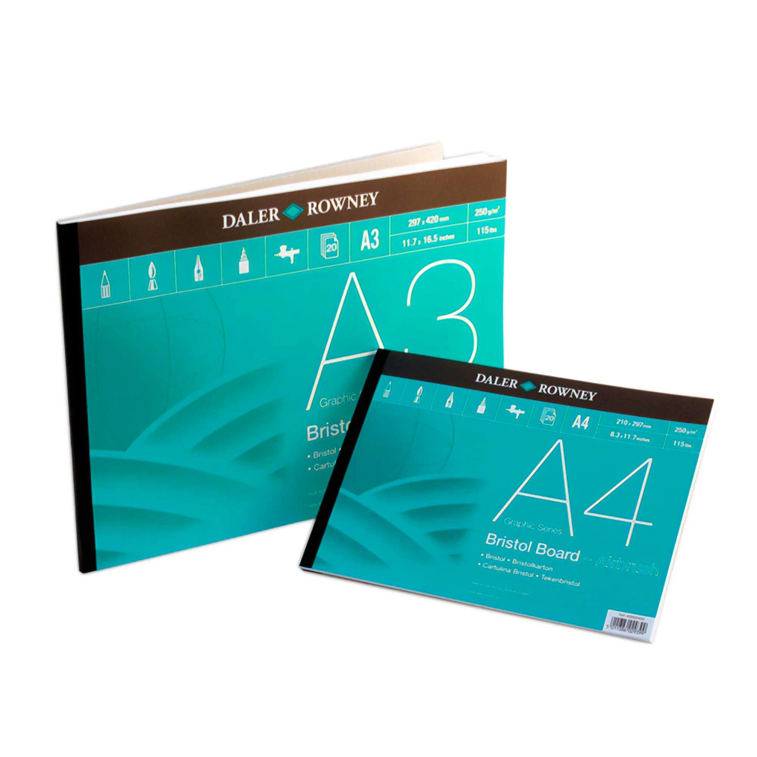 Daler-Rowney Bristol Board Pad 250gsm 20 Sheets 1 Daler-Rowney Bristol Board Pad 250gsm 20 Sheets