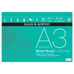 Daler-Rowney Bristol Board Pad 250gsm 20 Sheets 5 Daler-Rowney Bristol Board Pad 250gsm 20 Sheets -Painting Supplies Bristol A3