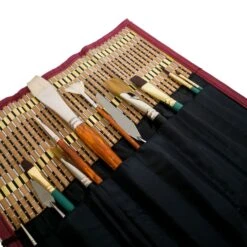 Seawhite Bamboo Brush Mat - Deluxe Natural -Painting Supplies Brush Wrap 4