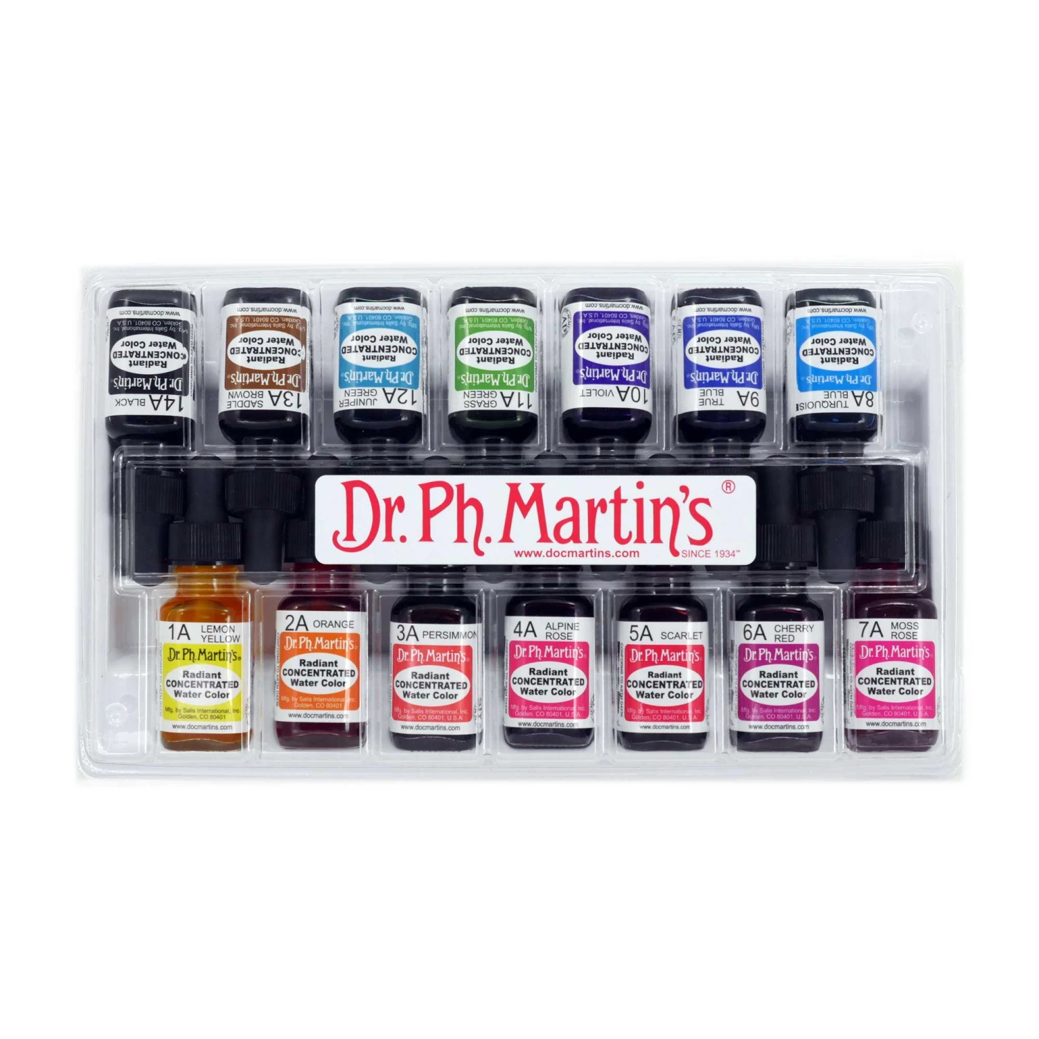 Dr. Ph. Martin's Radiant Concentrated Watercolour Ink - Set A 1 Dr. Ph. Martin's Radiant Concentrated Watercolour Ink - Set A