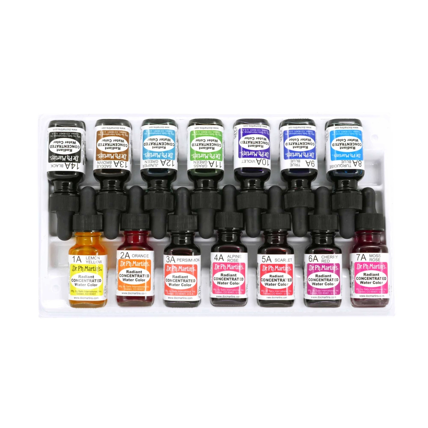 Dr. Ph. Martin's Radiant Concentrated Watercolour Ink - Set A 2 Dr. Ph. Martin's Radiant Concentrated Watercolour Ink - Set A - Image 2