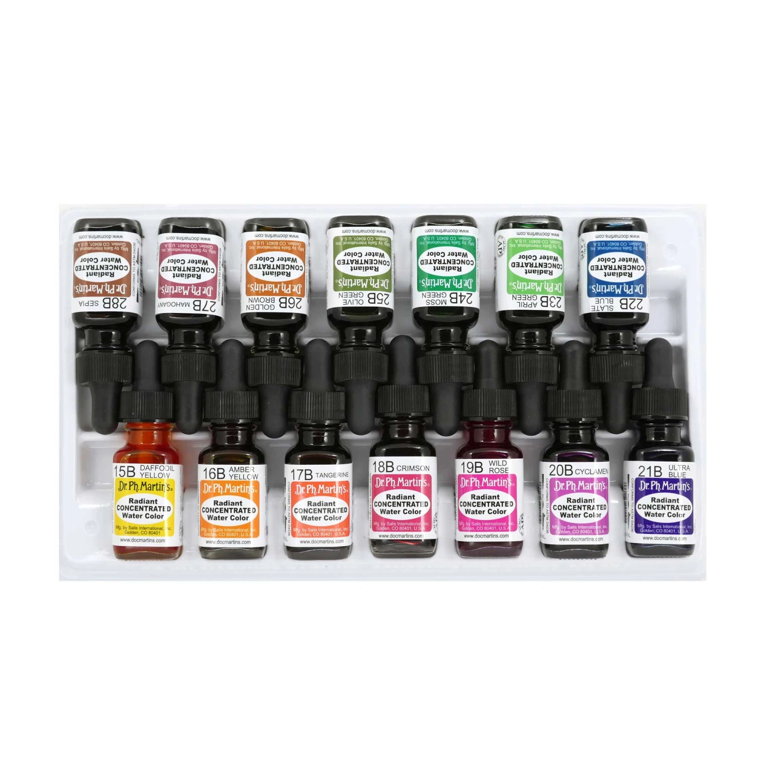 Dr. Ph. Martin's Radiant Concentrated Watercolour Ink - Set B 2 Dr. Ph. Martin's Radiant Concentrated Watercolour Ink - Set B - Image 2