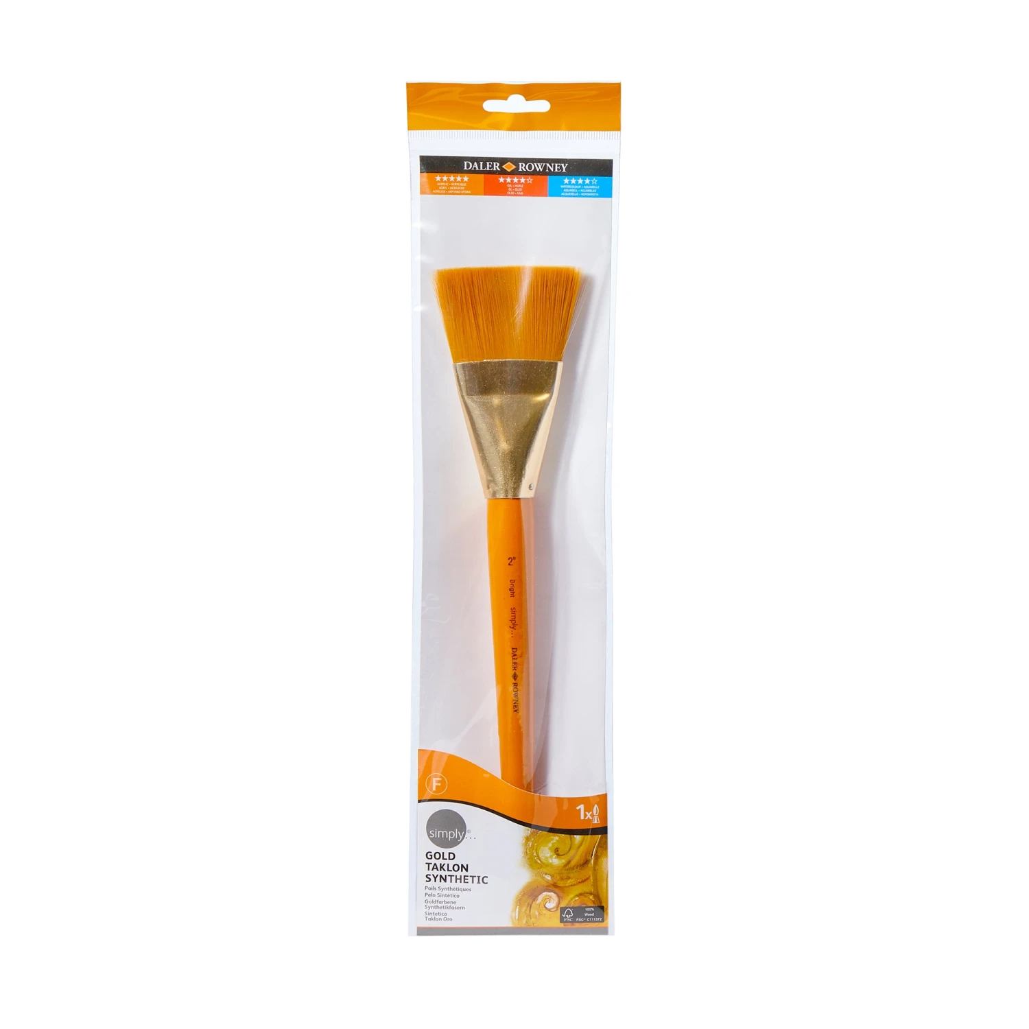 Daler-Rowney Simply Golden Taklon Big Brush 3 Daler-Rowney Simply Golden Taklon Big Brush - Image 3