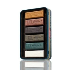 Derwent Tinted Charcoal XL Blocks Tin Of 6 -Painting Supplies Derwent Tinted Charcoal XL Blocks Tin 6 Hero Open