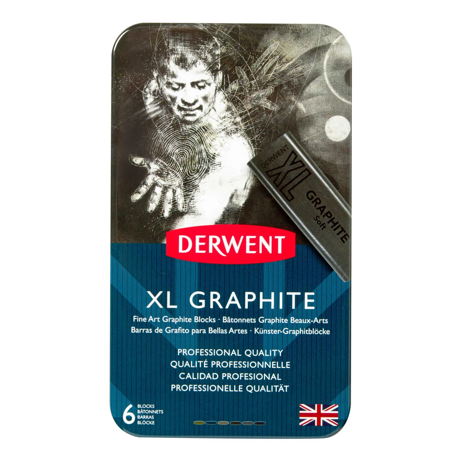 Derwent XL GRAPHITE Blocks Tin Of 6 2 Derwent XL GRAPHITE Blocks Tin Of 6 - Image 2