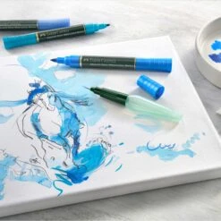 Faber-Castell Albrecht Dürer Watercolour Markers - Set Of 5 - FREE Faber-Castell Watercolour Pad A4 RRP £14.89 -Painting Supplies Durer watercolour markers