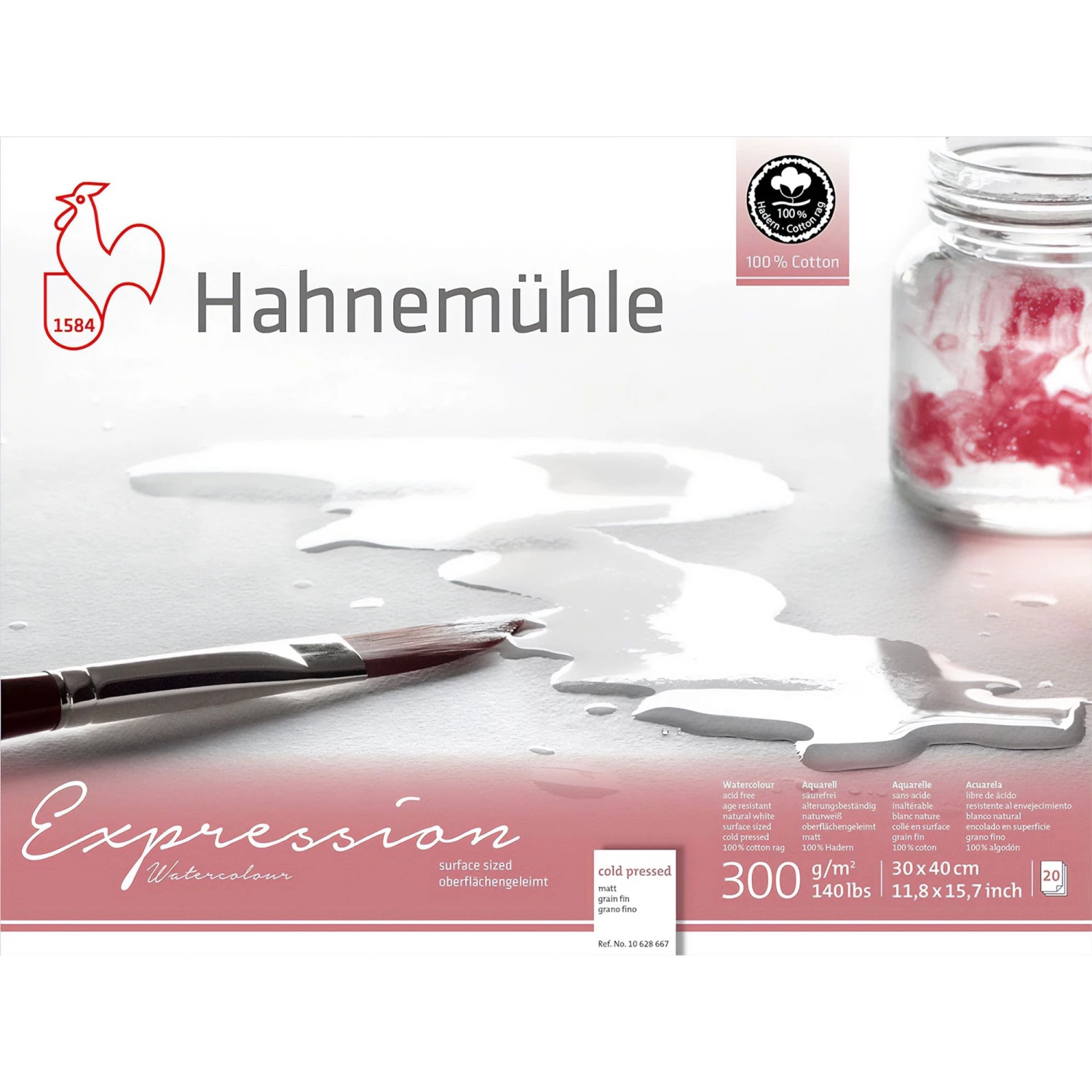 Hahnemühle 'Expression' Watercolour Blocks - Cold Pressed - 20 Sheets - 300gsm 1 Hahnemühle 'Expression' Watercolour Blocks - Cold Pressed - 20 Sheets - 300gsm