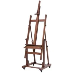 MEEDEN Extra Large Heavy Duty H Frame Artists Easel - Walnut Finish