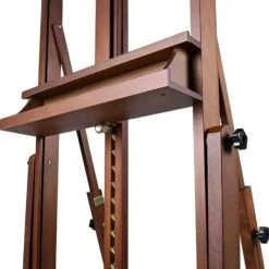 MEEDEN Extra Large Heavy Duty H Frame Artists Easel - Walnut Finish -Painting Supplies Extra Large Heavy Duty Artist Easel Stand Walnut close up