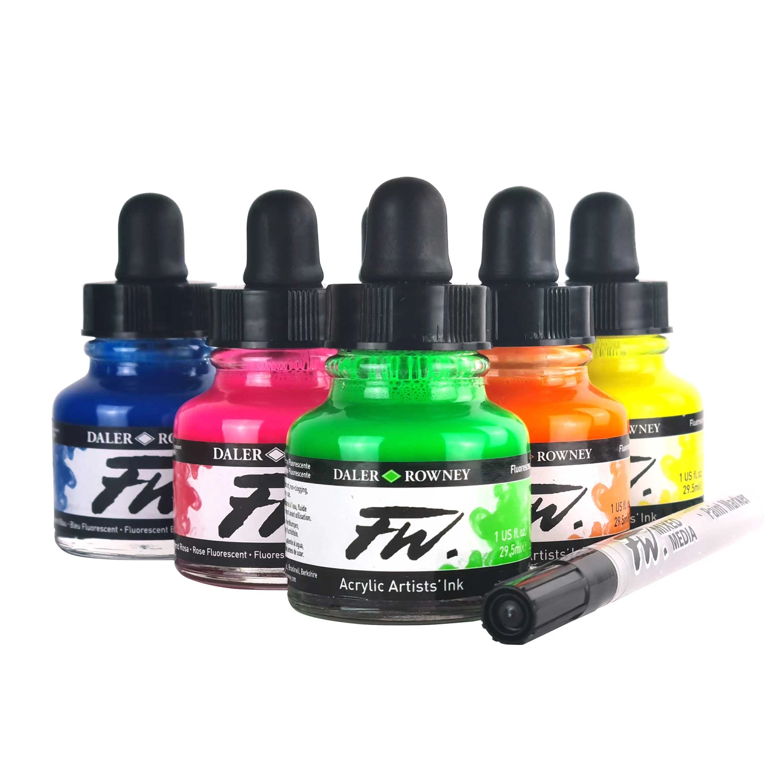 Daler-Rowney FW Acrylic Ink Neon Set 1 Daler-Rowney FW Acrylic Ink Neon Set