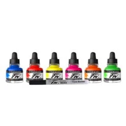 Daler-Rowney FW Acrylic Ink Neon Set 7 Daler-Rowney FW Acrylic Ink Neon Set -Painting Supplies FW Neon Ink 4
