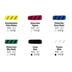 Golden Heavy Body Artist Acrylics Essentials Set 6 X 59ml 5 Golden Heavy Body Artist Acrylics Essentials Set 6 X 59ml -Painting Supplies GOLDEN Heavy body essentials set swatches