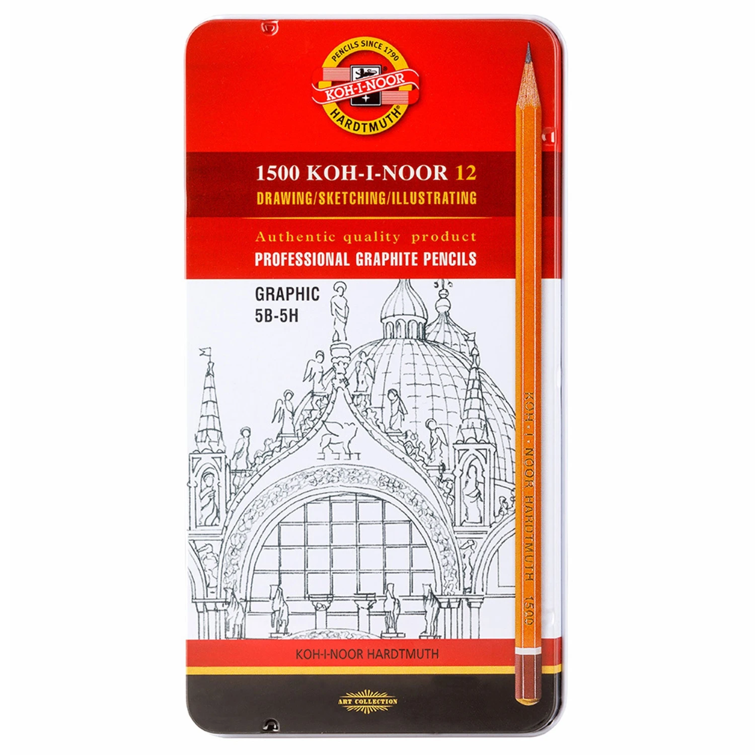 Koh-I-Noor Professional Graphite Pencils Tin Of 12 5B-5H GRAPHIC 2 Koh-I-Noor Professional Graphite Pencils Tin Of 12 5B-5H GRAPHIC - Image 2