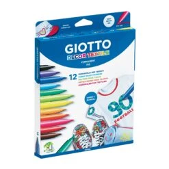 Giotto Decor Textile - Fabric Paint Markers - Set Of 12