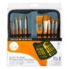 Daler-Rowney Simply 10 Piece Gold Taklon Brush Zip Case
