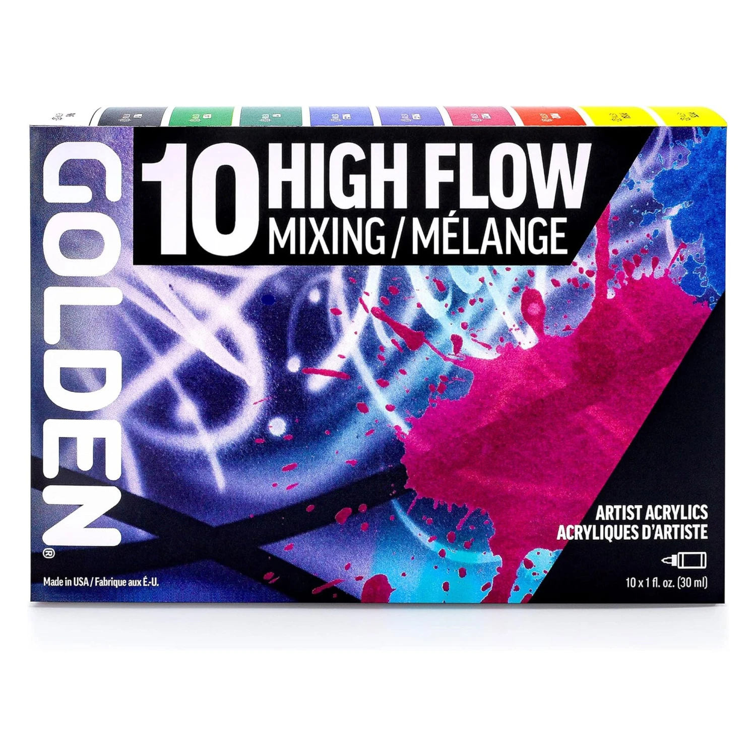 Golden High Flow Artist Acrylics Mixing Set Of 10 X 30ml 2 Golden High Flow Artist Acrylics Mixing Set Of 10 X 30ml - Image 2