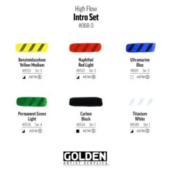 Golden High Flow Artist Acrylics Intro Set Of 6 X 30ml -Painting Supplies Golden high flow acrylics set6 colours