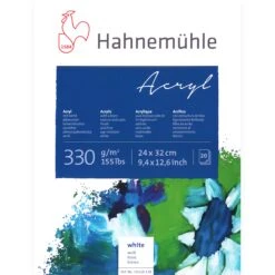 Hahnemühle Acryl 330 Artist Paper Block - 32cm X 24cm - 330gsm - 50 Sheets