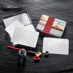 Hahnemuhle Watercolour Postcard Metal Tins - 230gsm - 30 Postcards -Painting Supplies Hahnemuhle Aquarell Postcards Cold Pressed Matt