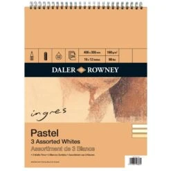 Daler-Rowney Ingres Spiral Pastel Pads - Assorted Whites -Painting Supplies Ingres Spiral 3