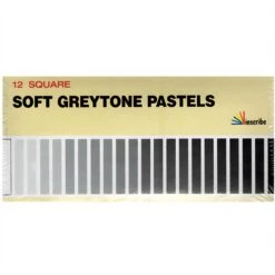 Inscribe Soft Greytone Pastels - Set Of 12 Square Pastels
