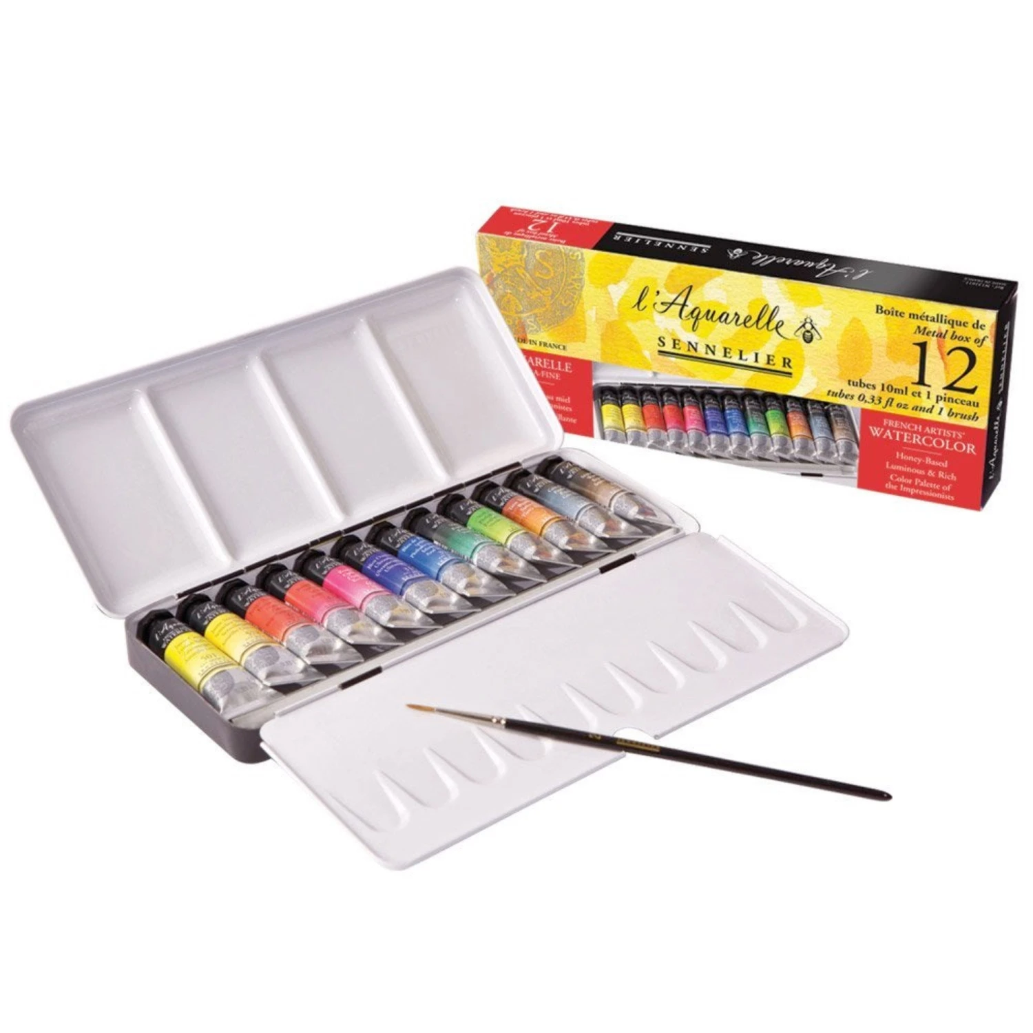 Sennelier Watercolour Tube Metal Box - 12 X 10ml Tubes 1 Sennelier Watercolour Tube Metal Box - 12 X 10ml Tubes